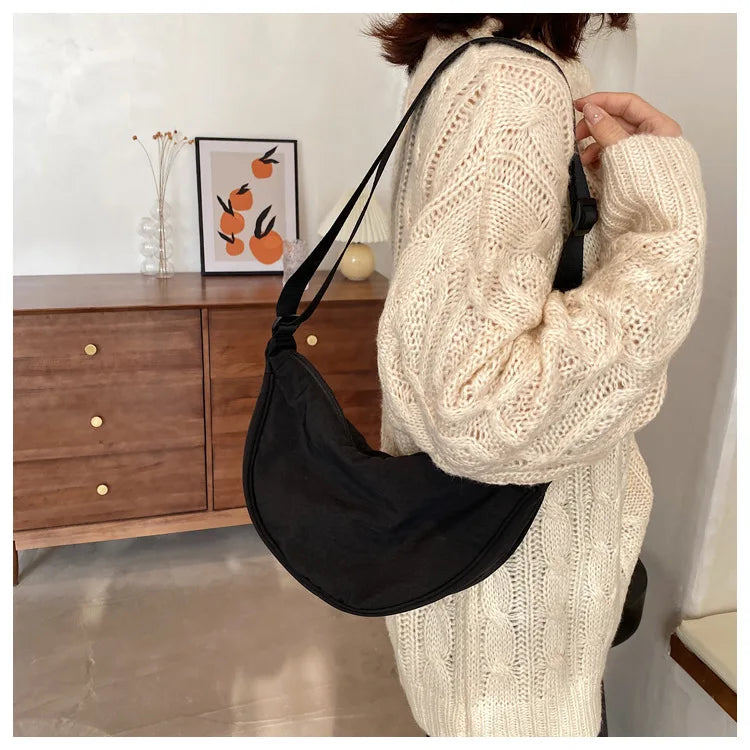 Casual Nylon Hobo Crossbody Bag for Women - Large Capacity Designer Shoulder