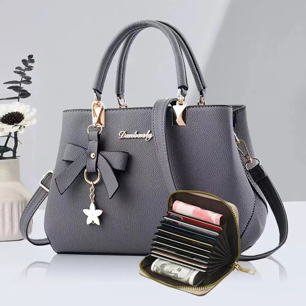 Korean Trendy Bow Shoulder Bag - Large Capacity Messenger Bag for Women - JStorehub 