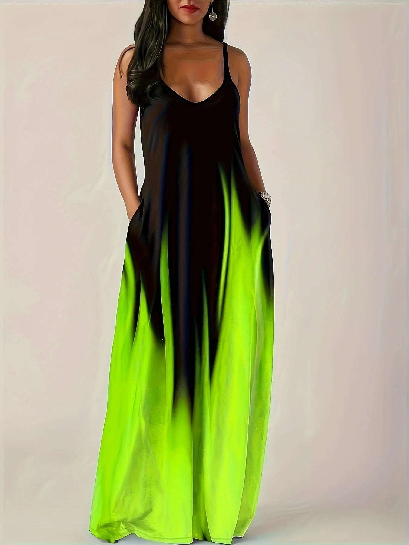 Plus Size Gradient Camisole Long Skirt Set - Temperament Commuting Dress - JStorehub 