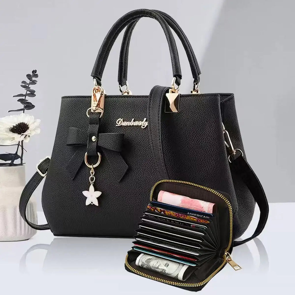 Korean Trendy Bow Shoulder Bag - Large Capacity Messenger Bag for Women - JStorehub 