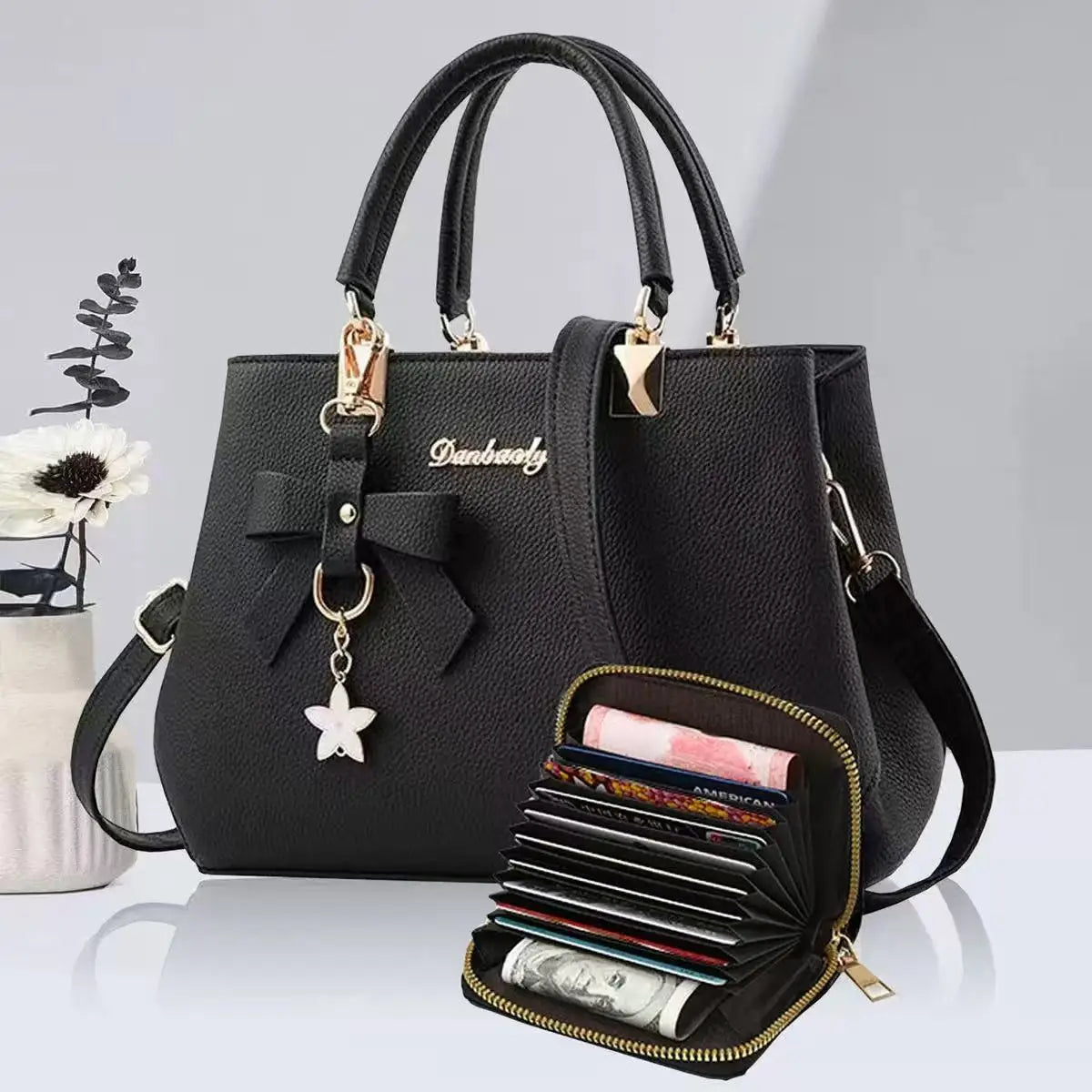Korean Trendy Bow Shoulder Bag - Large Capacity Messenger Bag for Women - JStorehub 