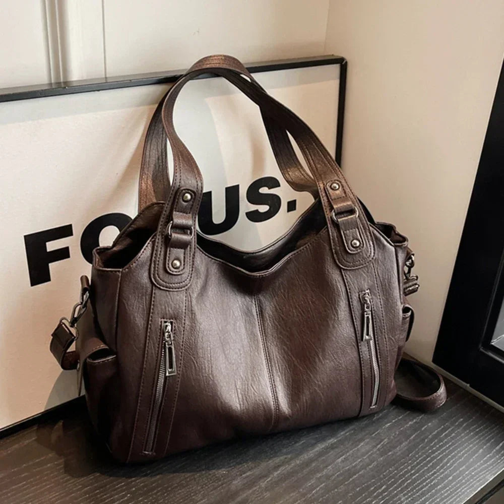 Soft Interior Shoulder Bag 2026 - High Quality Contrasting Color PU Handbag for Wome - JStorehub 