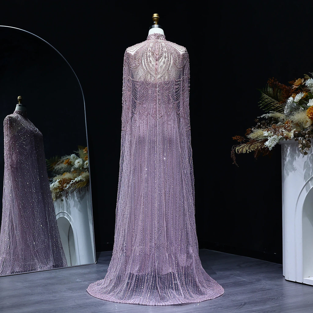 Customized Luxury Nude Caftan Prom Evening Dress - Elegant Party Gown - JStorehub 