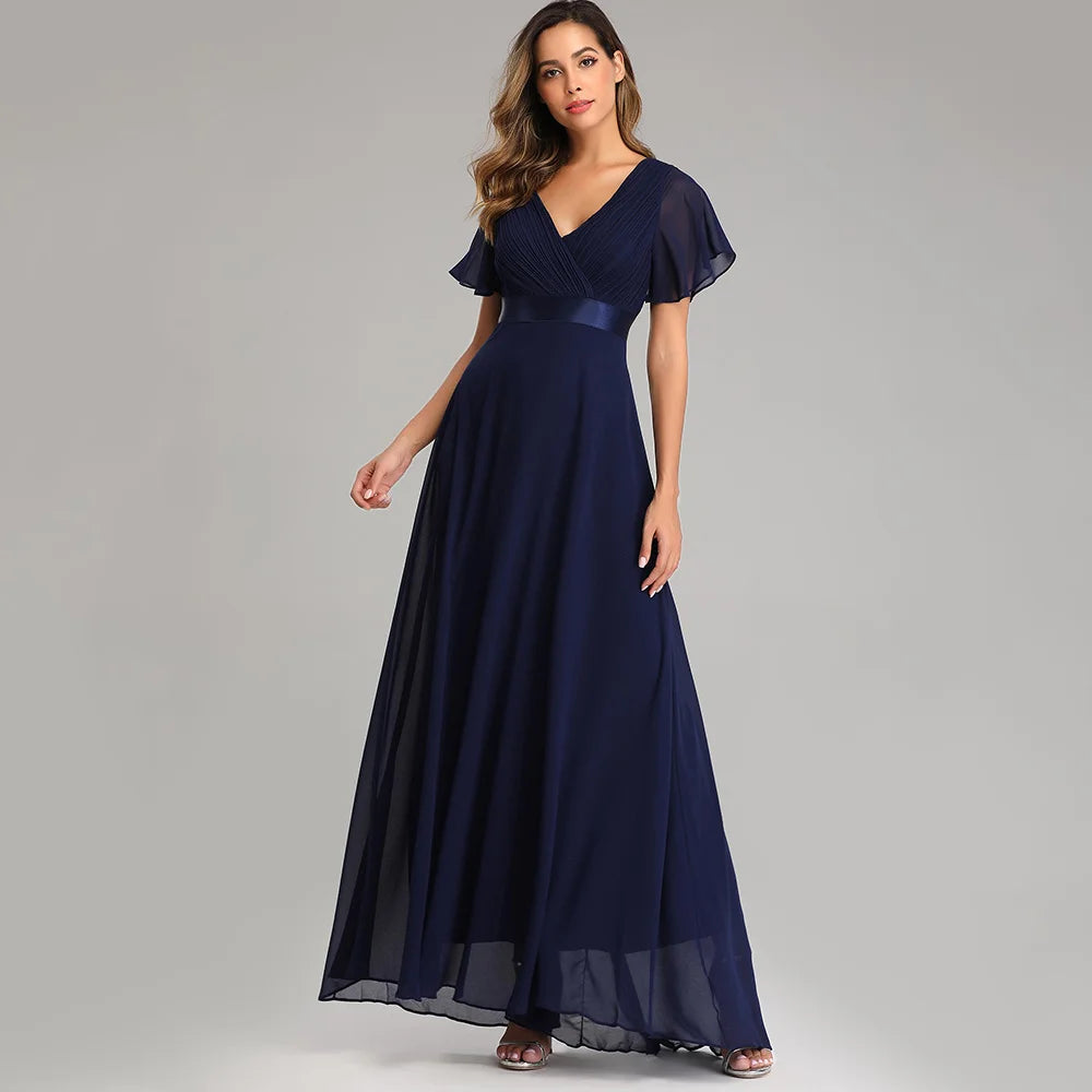Sexy Pink Chiffon Tulle Maxi Summer Dress - Casual Vintage Long Party Gown