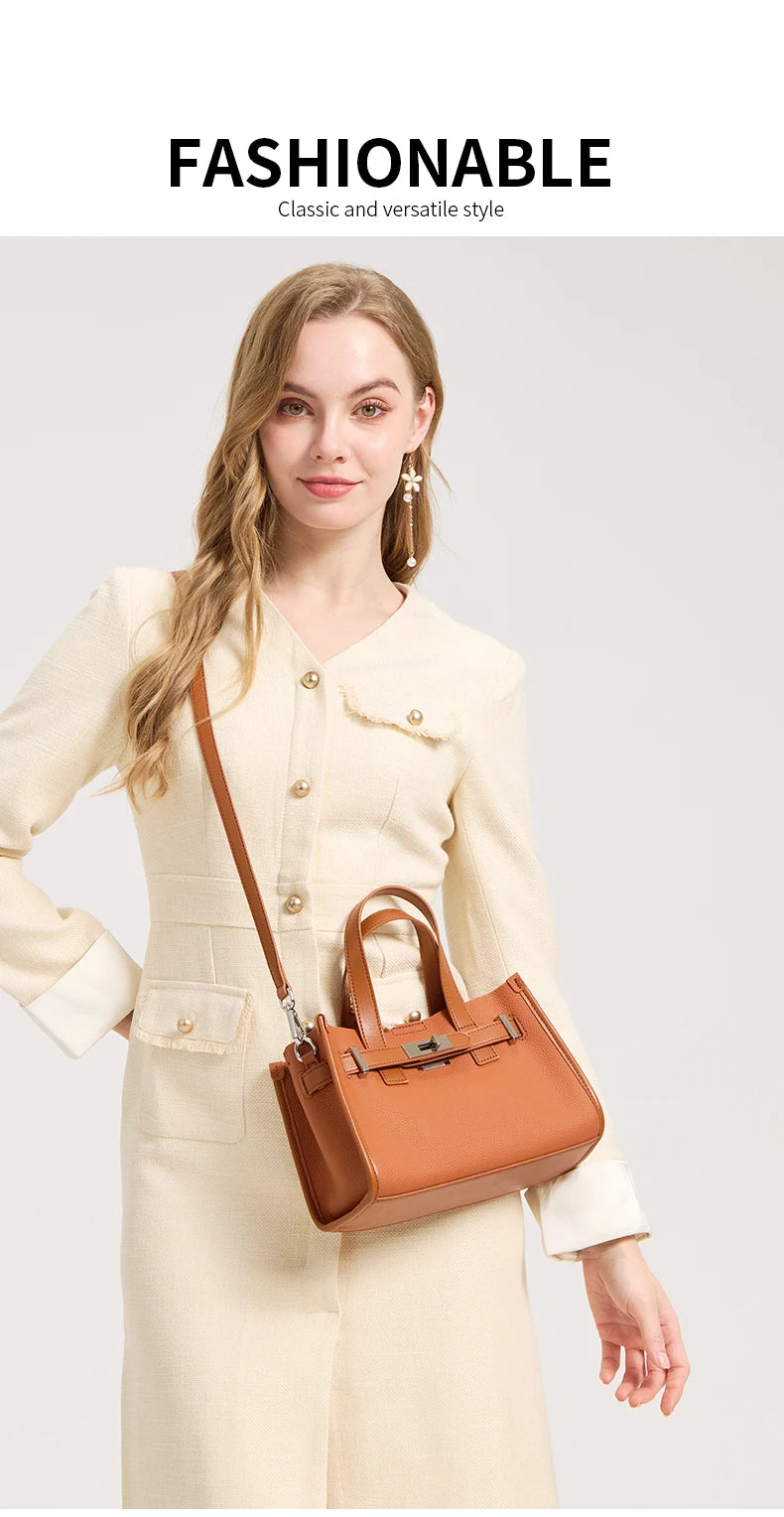 Cowhide Satchel Bag for Women 2026 - Mini Genuine Leather Crossbody Bag - JStorehub 