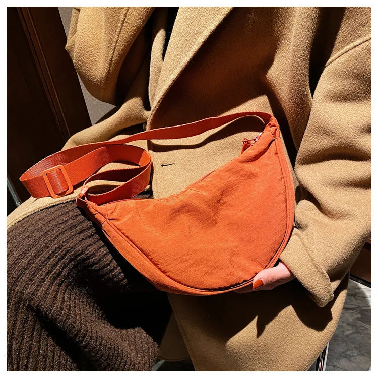 Casual Nylon Hobo Crossbody Bag for Women - Large Capacity Designer Shoulder