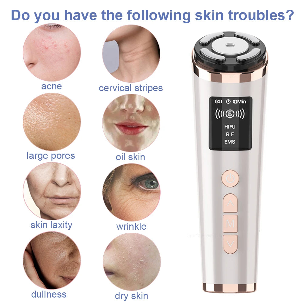 HIFU Face Lifting Machine - EMS Microcurrent Skin Rejuvenation Massager - JStorehub 