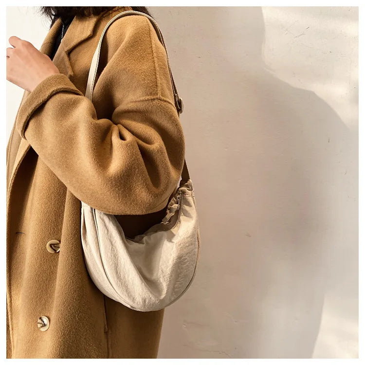 Casual Nylon Hobo Crossbody Bag for Women - Large Capacity Designer Shoulder