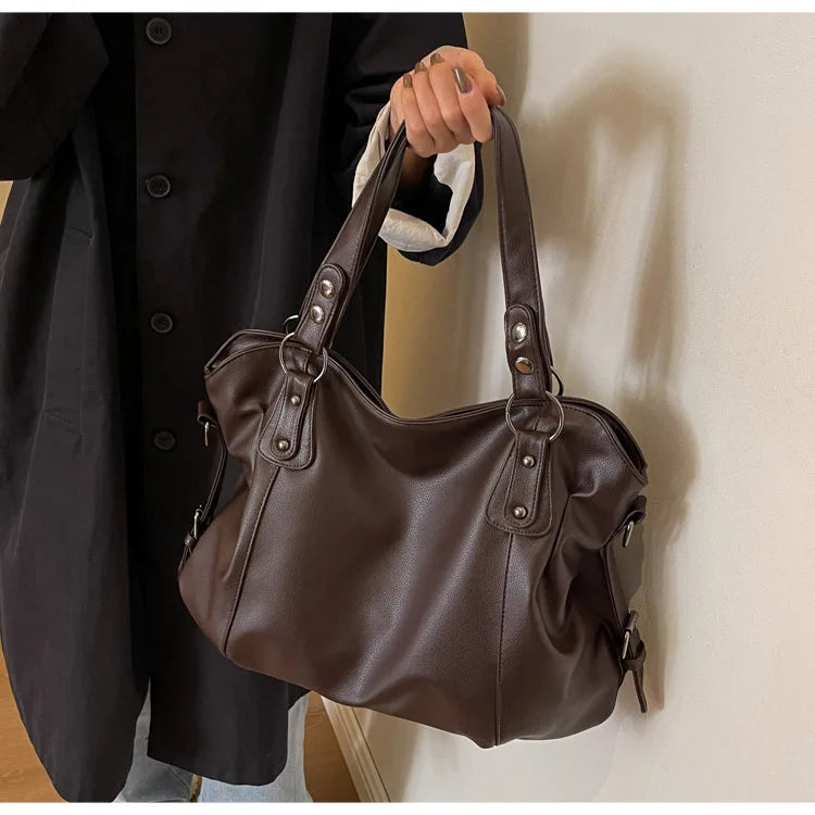 Soft Interior Shoulder Bag 2026 - High Quality Contrasting Color PU Handbag for Wome