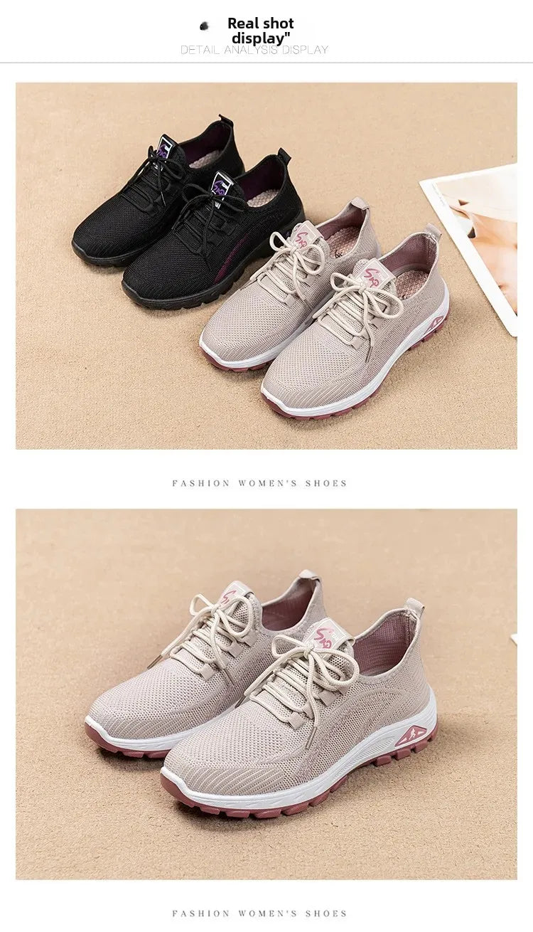 Black Beijing Cloth Casual Work Shoes for Women - Comfortable Slip-On Flats
