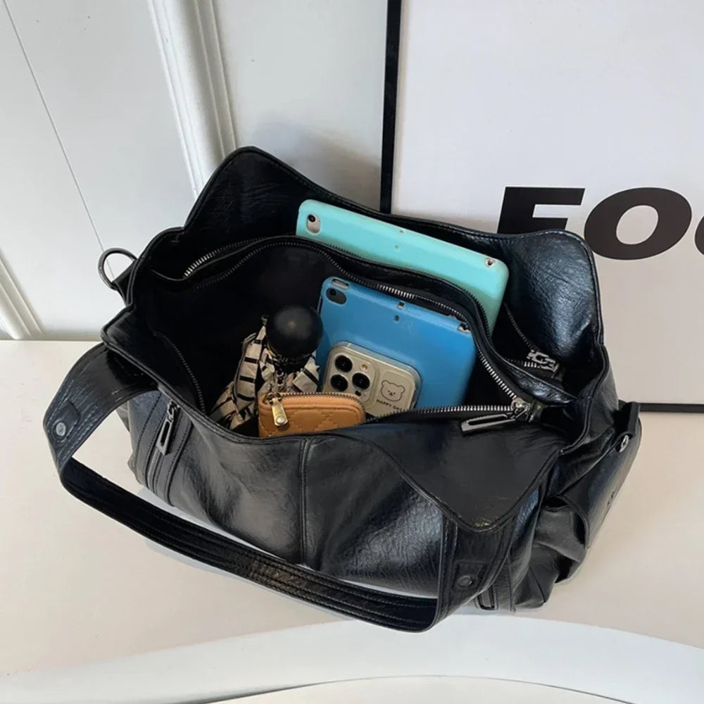 Soft Interior Shoulder Bag 2026 - High Quality Contrasting Color PU Handbag for Wome - JStorehub 