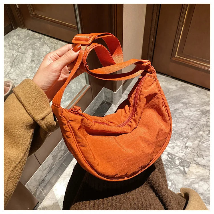 Casual Nylon Hobo Crossbody Bag for Women - Large Capacity Designer Shoulder