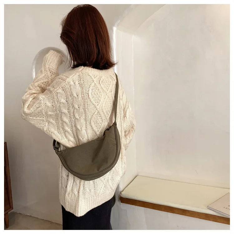 Casual Nylon Hobo Crossbody Bag for Women - Large Capacity Designer Shoulder - JStorehub 