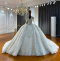 Customized Full Beading V-Neck Wedding Dress - Amanda Novias 2026 Bridal Gown - JStorehub 