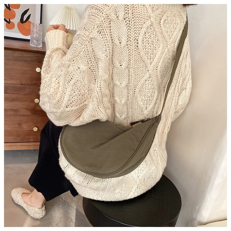 Casual Nylon Hobo Crossbody Bag for Women - Large Capacity Designer Shoulder - JStorehub 