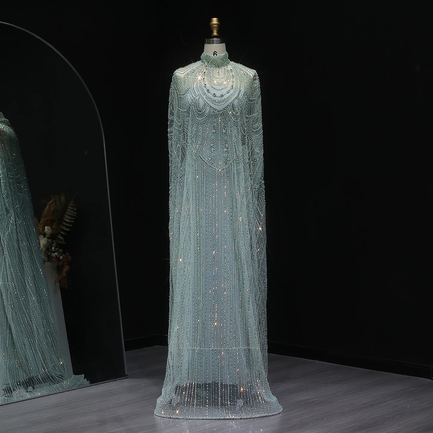 Customized Luxury Nude Caftan Prom Evening Dress - Elegant Party Gown