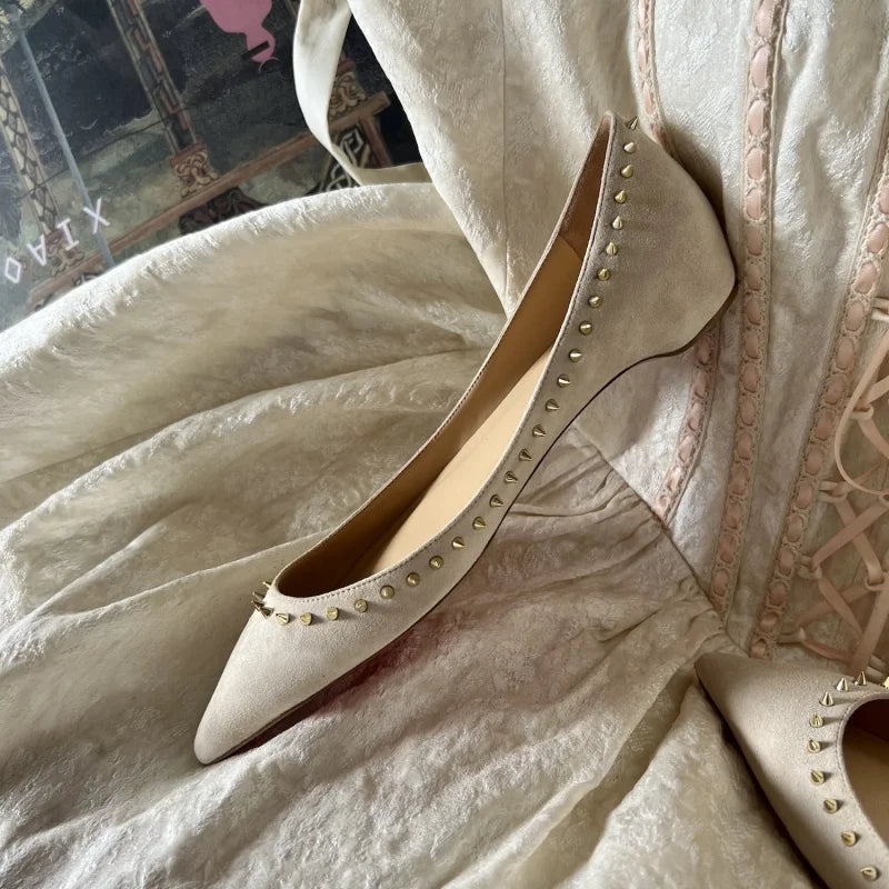 Women's Luxury Leather Flat Shoes - Elegant Comfortable Daily Flats