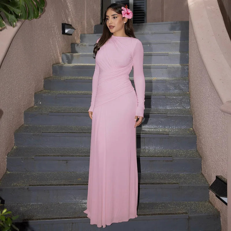 Elegant Women Dresses: Irregular Pleated Maxi Dress | Salman Store