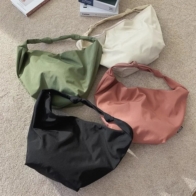 2026 Canvas Tote Bag for Women - Casual Solid Color Shoulder Messenger Bag - JStorehub 