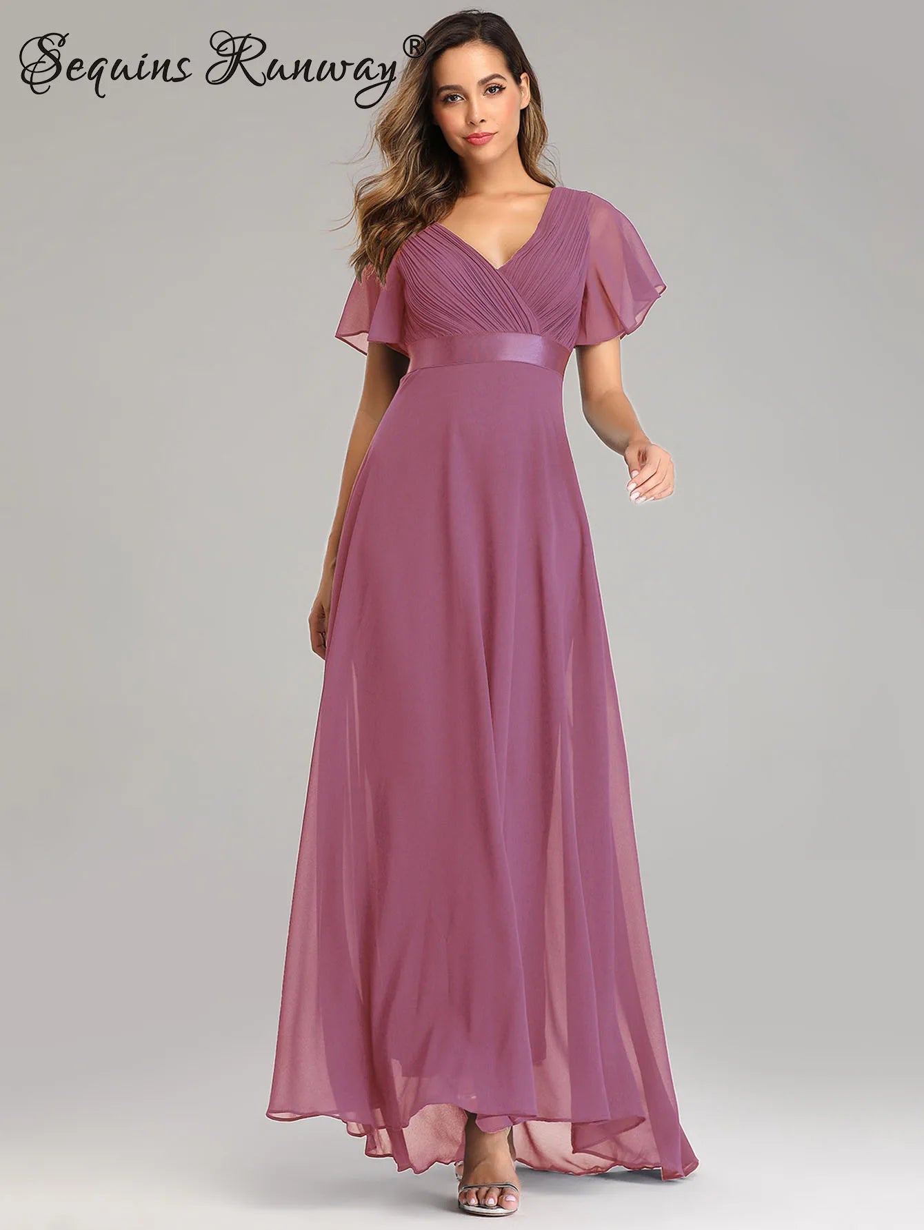 Sexy Pink Chiffon Tulle Maxi Summer Dress - Casual Vintage Long Party Gown