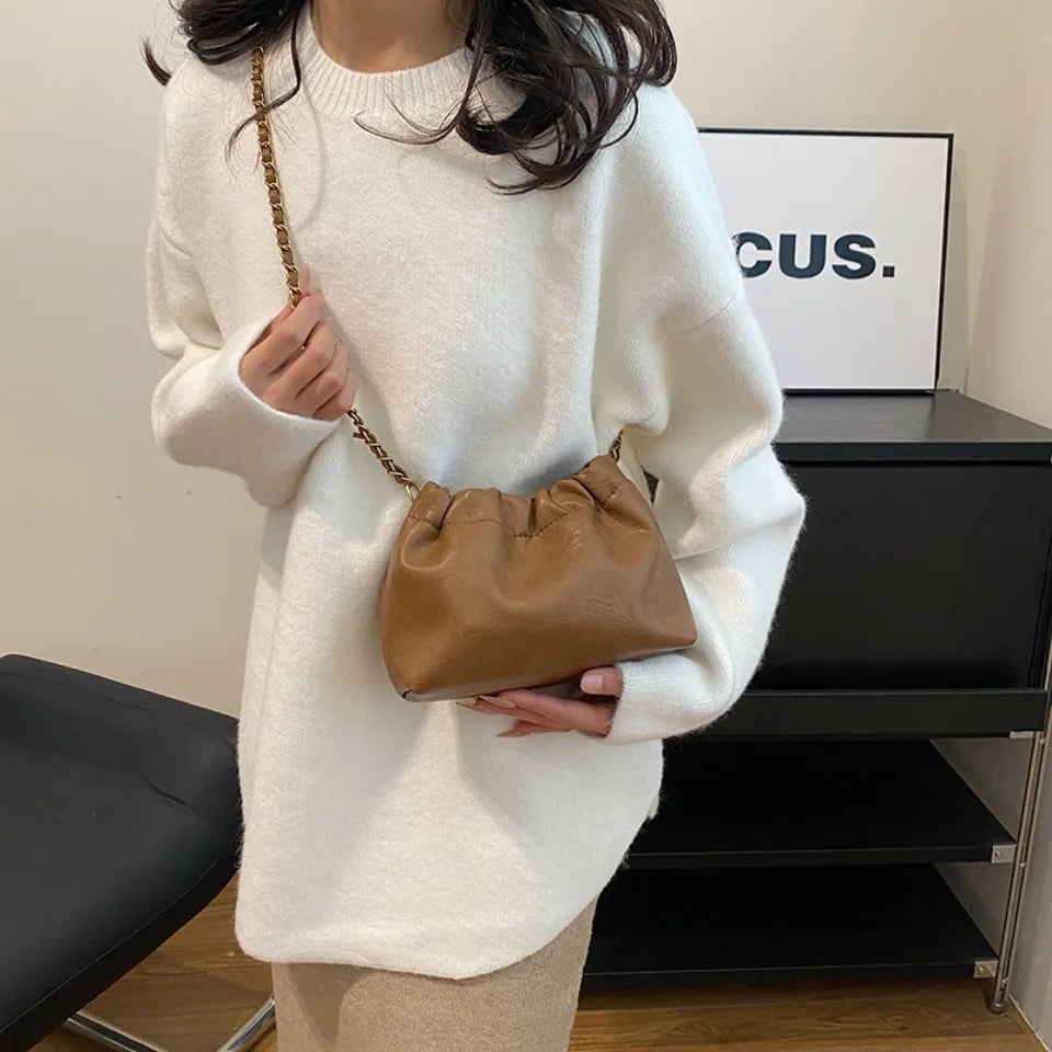 Women's chain shoulder bag PU leather crossbody bag handbag - SalmanStore 