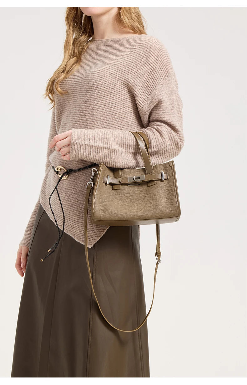 Cowhide Satchel Bag for Women 2026 - Mini Genuine Leather Crossbody Bag - JStorehub 