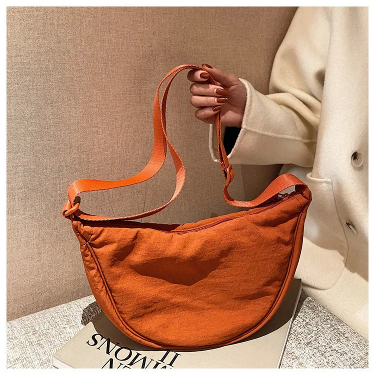 Casual Nylon Hobo Crossbody Bag for Women - Large Capacity Designer Shoulder