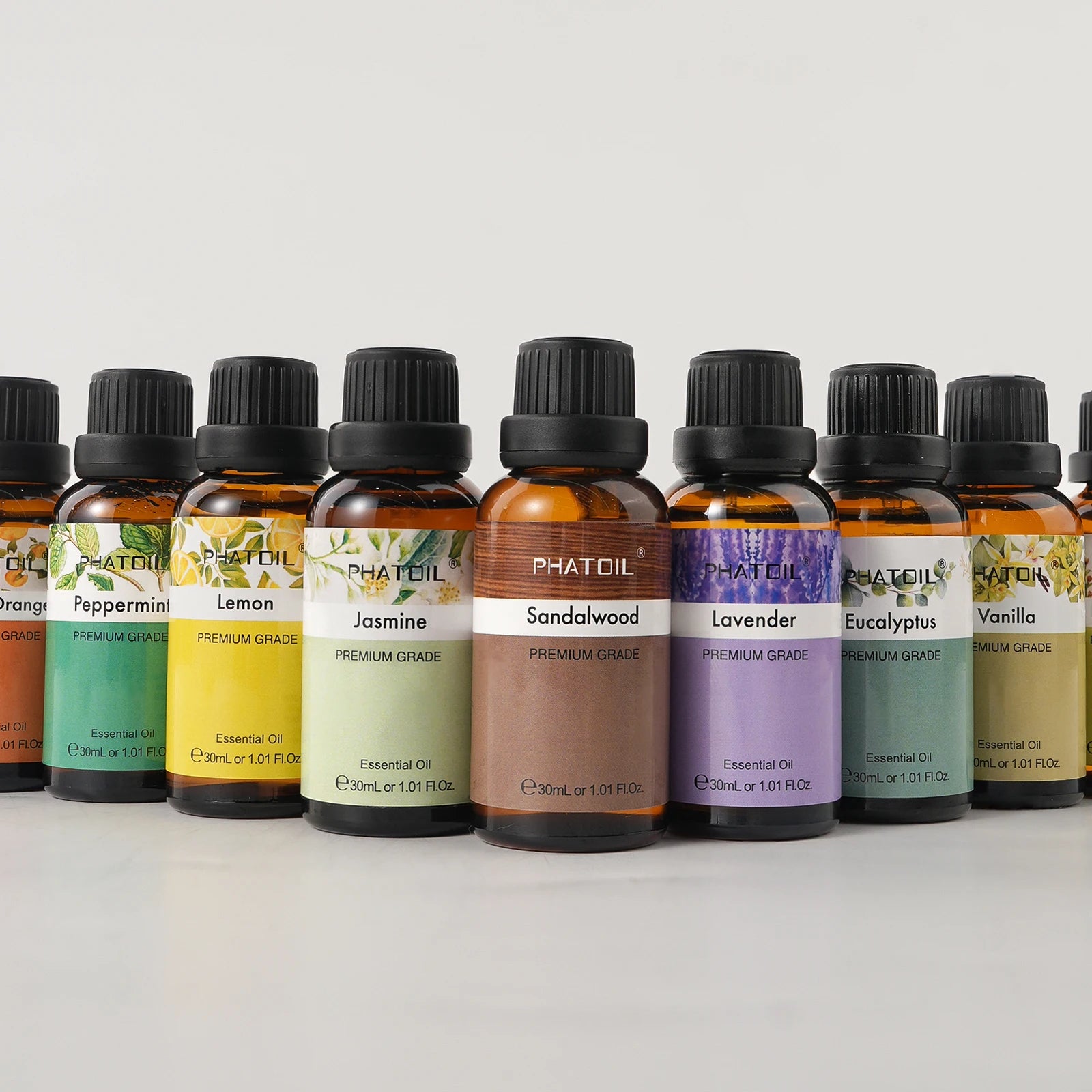 Phatoil 30ml Aromatherapy Essential Oil Set - Lavender Eucalyptus Vanilla Orange - JStorehub 