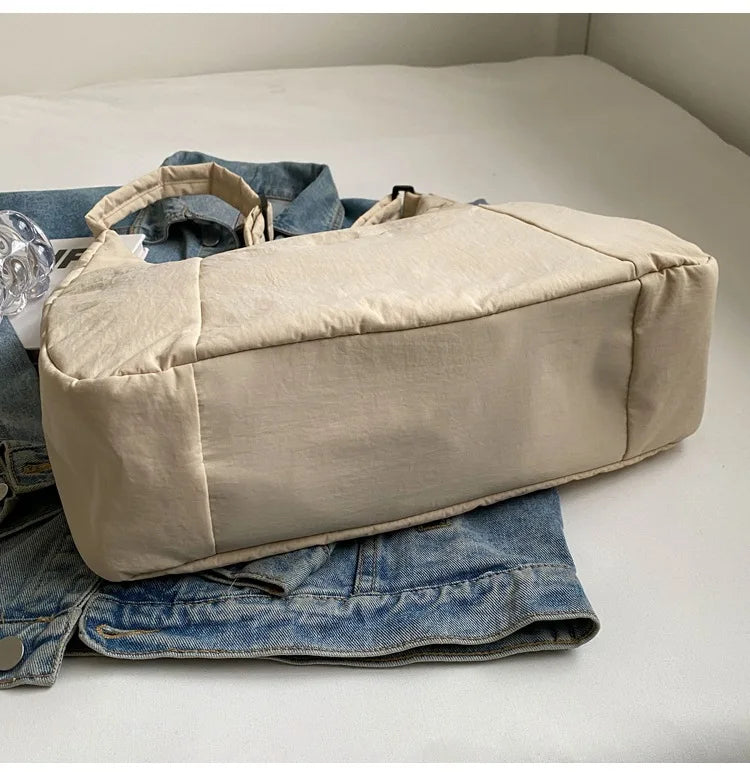Trendy Women's Soft Cloth Shoulder Bag - Solid Color Y2K Casual Big Crossbody Bag 2026