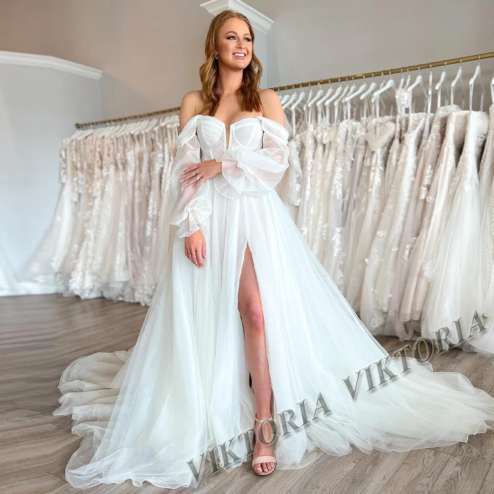 Vintage Lace Wedding Dress - Sweetheart Lace-Up Ball Gown Bridal Gown - JStorehub 