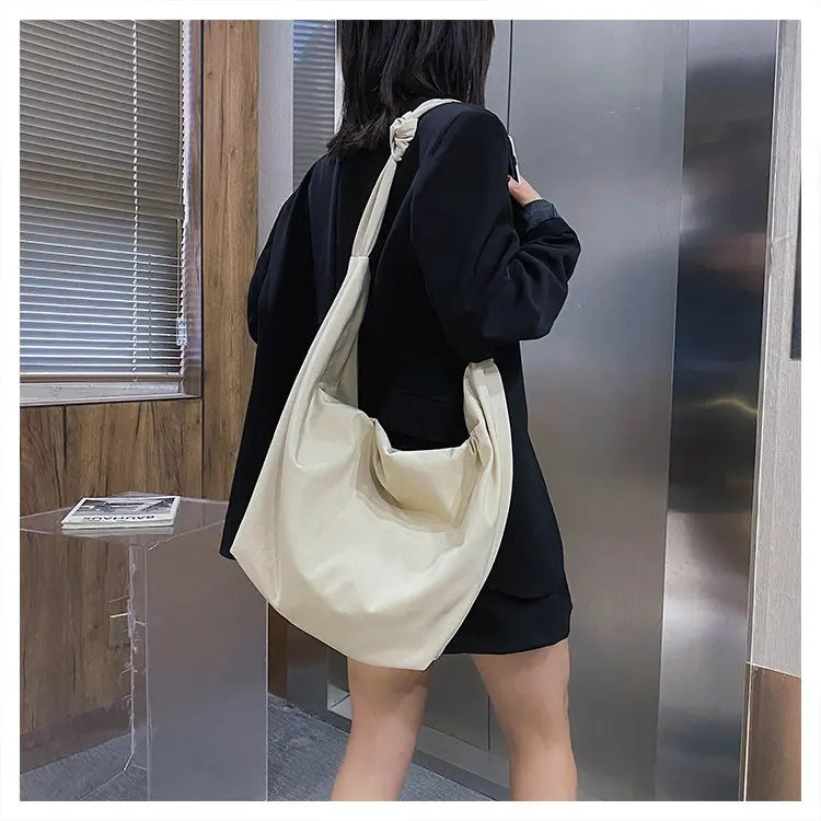 2026 Canvas Tote Bag for Women - Casual Solid Color Shoulder Messenger Bag - JStorehub 