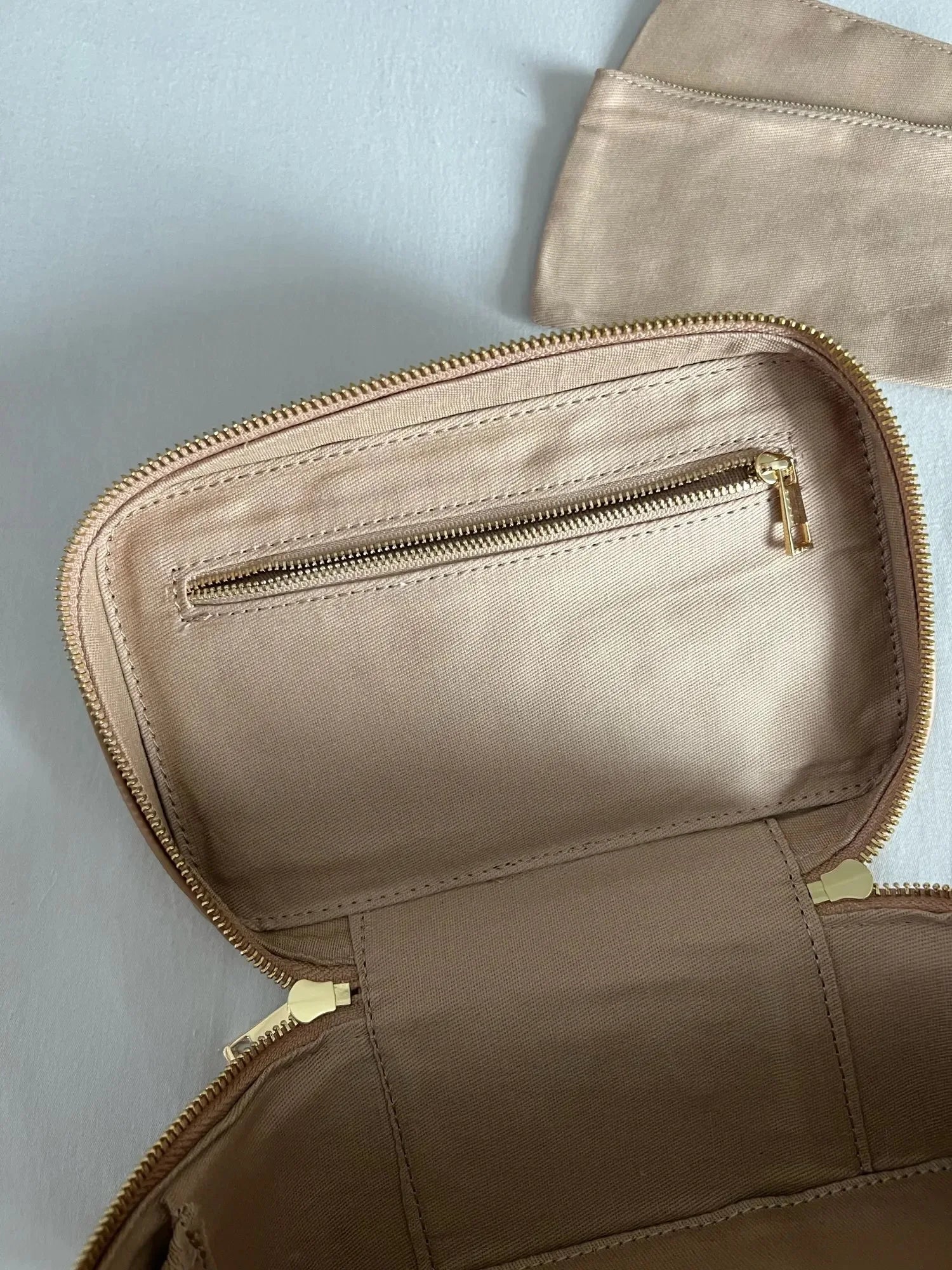 Custom Name Ladies Saffiano Split Leather Travel Toiletry Bag - Hanging Makeup Organizer - JStorehub 