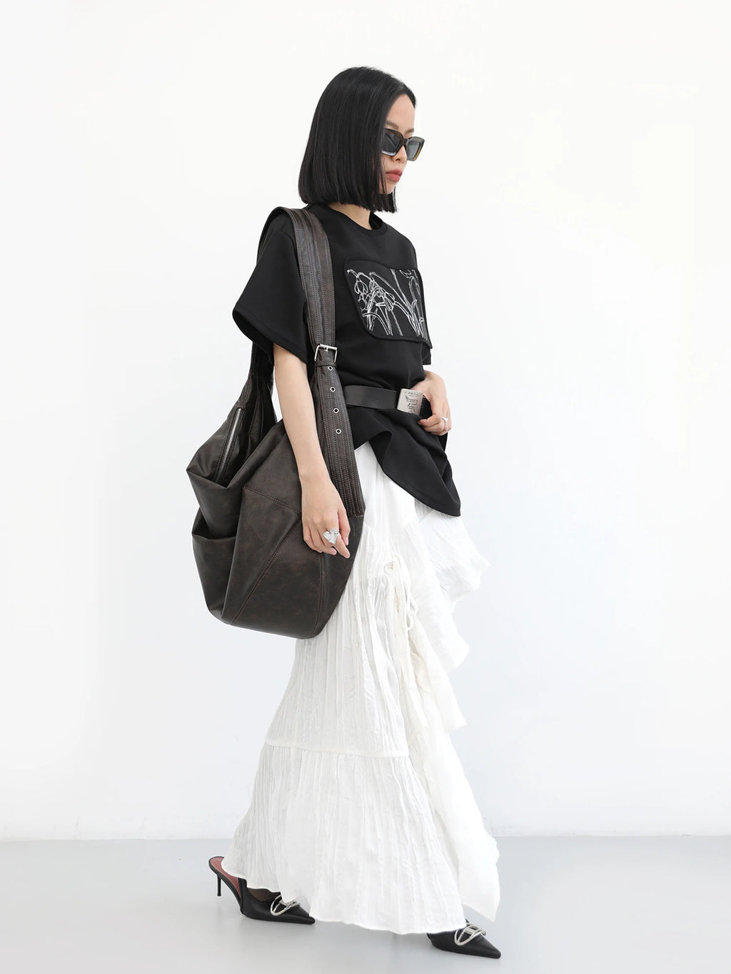 Retro Pleated Large Capacity Shoulder Bag for Women - Versatile Crossbody Bag - JStorehub 