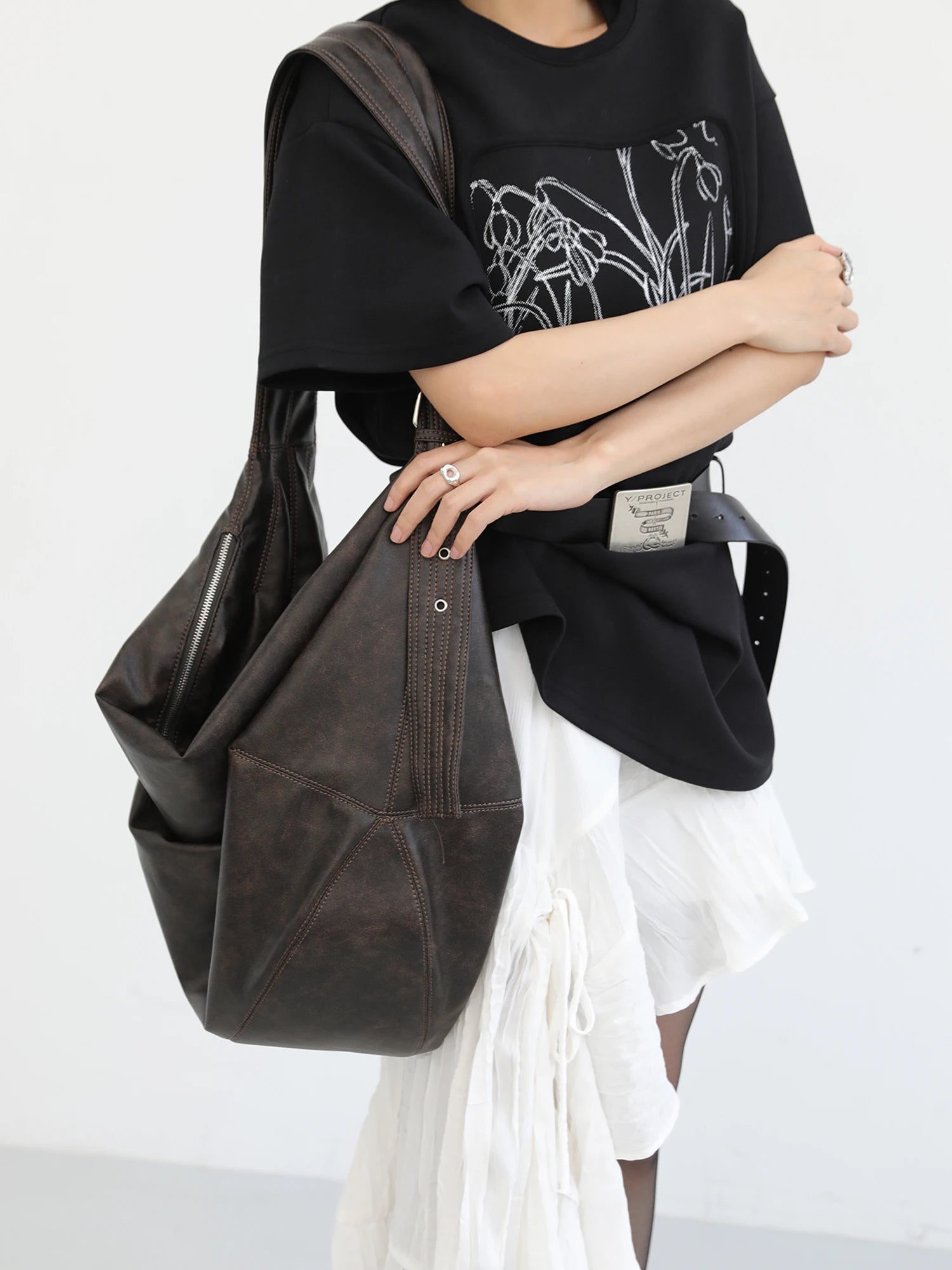 Retro Pleated Large Capacity Shoulder Bag for Women - Versatile Crossbody Bag - JStorehub 