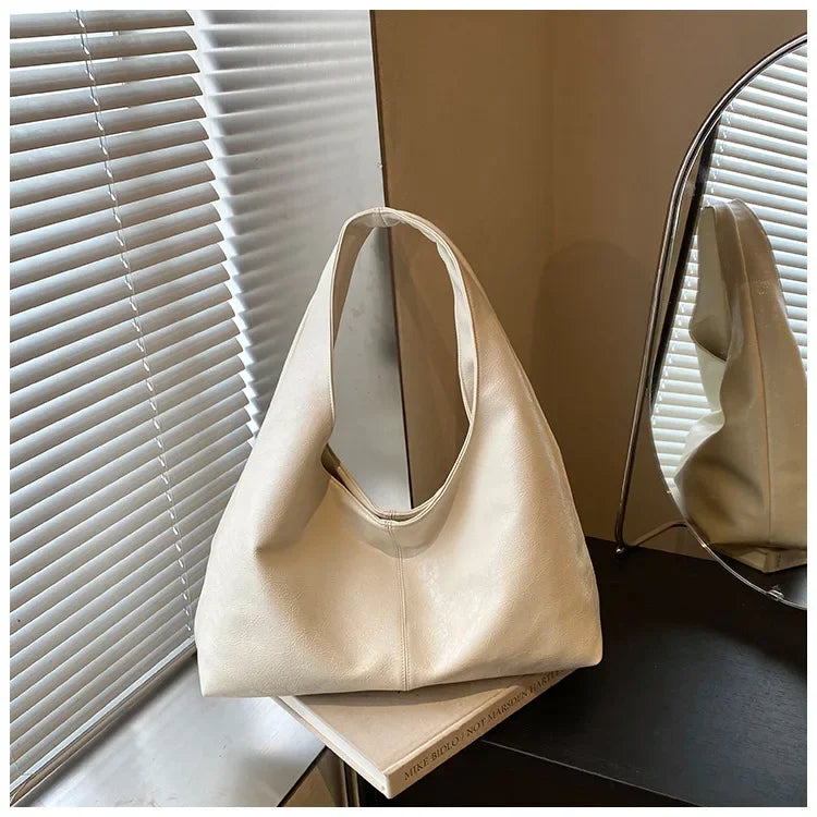 Large Capacity PU Leather Hobo Underarm Bag - 2026 Y2K Trend Shoulder Tote for Women - JStorehub 