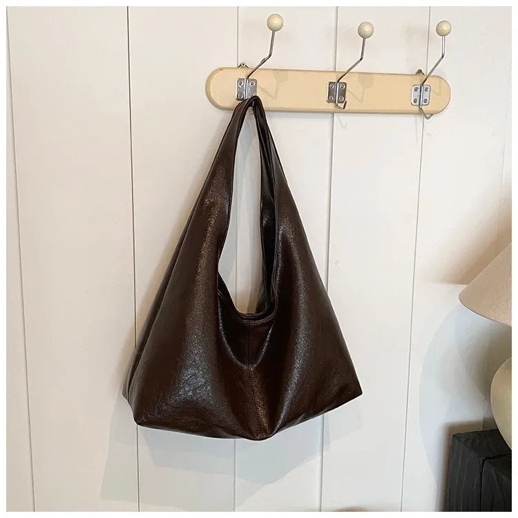 Large Capacity PU Leather Hobo Underarm Bag - 2026 Y2K Trend Shoulder Tote for Women