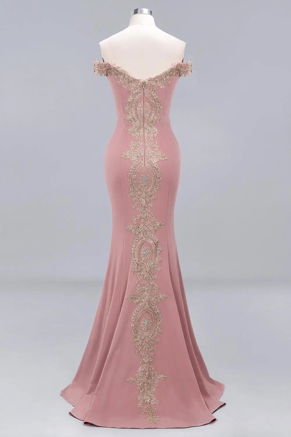 Burgundy Mermaid Satin Evening Dress - Lace Open Back Prom Gown - JStorehub 