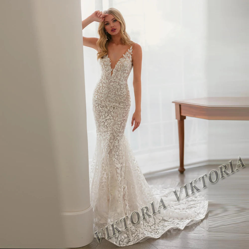 Vintage Lace Wedding Dress - Sweetheart Lace-Up Ball Gown Bridal Gown - JStorehub 