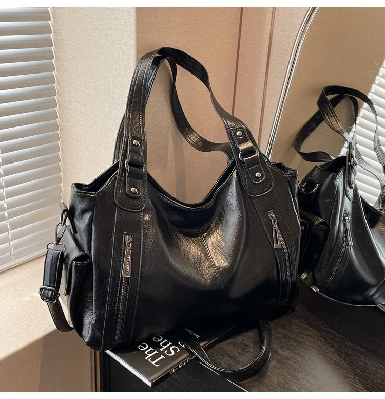Soft Interior Shoulder Bag 2026 - High Quality Contrasting Color PU Handbag for Wome - JStorehub 