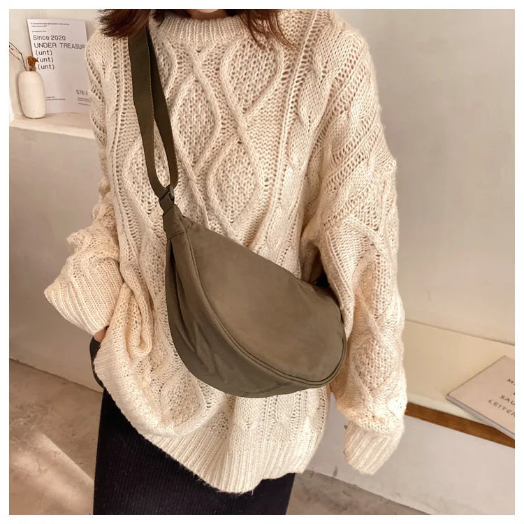 Casual Nylon Hobo Crossbody Bag for Women - Large Capacity Designer Shoulder