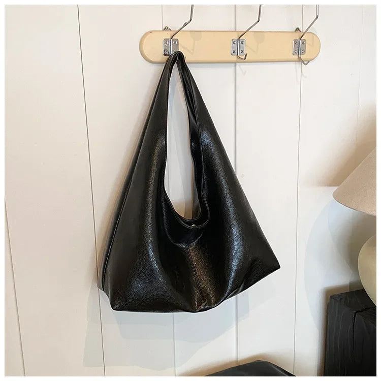 Large Capacity PU Leather Hobo Underarm Bag - 2026 Y2K Trend Shoulder Tote for Women