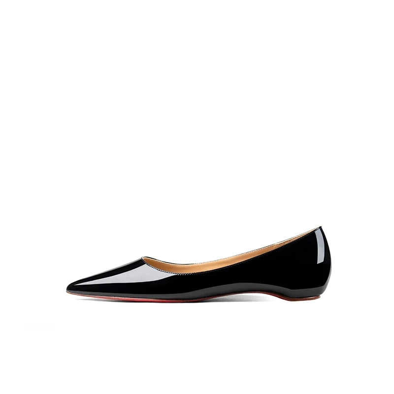 Women's Luxury Leather Flat Shoes - Elegant Comfortable Daily Flats