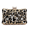 New Arrival Women Day Clutch Hollow Out Style Diamonds Party Evening Bags Pink Mixed Color Wedding Bridal Handbags With Chain