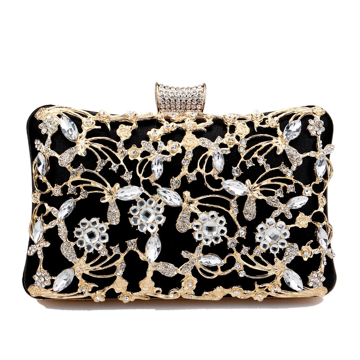 New Arrival Women Day Clutch Hollow Out Style Diamonds Party Evening Bags Pink Mixed Color Wedding Bridal Handbags With Chain