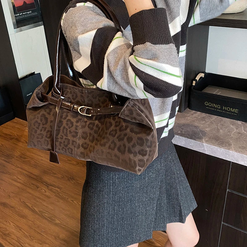 Leopard PU Leather Shoulder Bag for Women - 2026 Luxury Trend Tote Handbag - JStorehub 