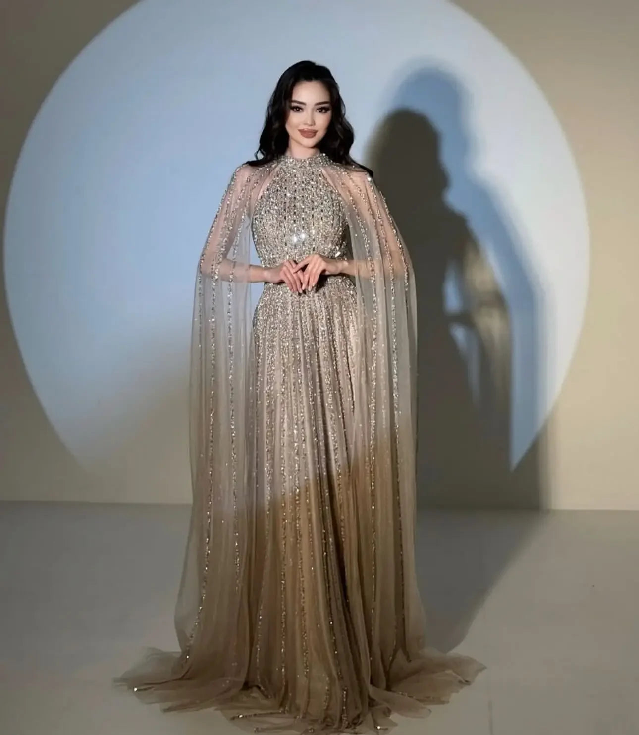 Customized Elegant Off-Shoulder Long Sleeve Prom Evening Dress - JStorehub 