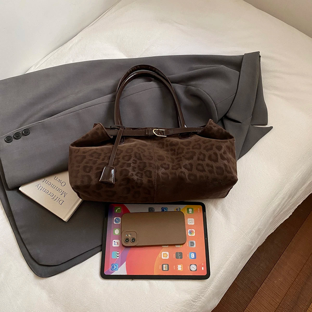 Leopard PU Leather Shoulder Bag for Women - 2026 Luxury Trend Tote Handbag - JStorehub 