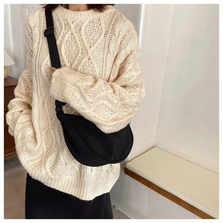Casual Nylon Hobo Crossbody Bag for Women - Large Capacity Designer Shoulder - JStorehub 