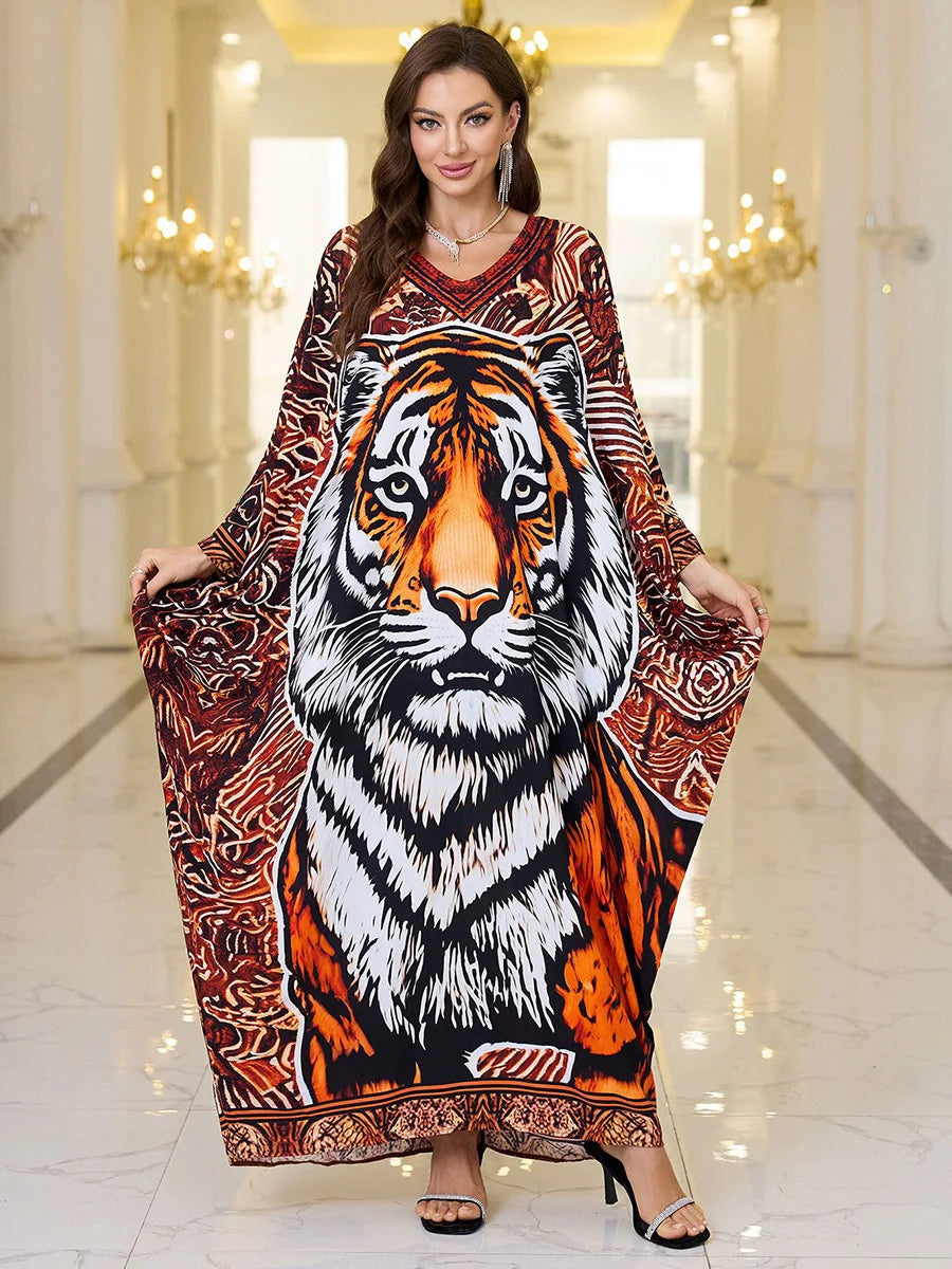 Women Embroidered Long Caftans Plus Size Kaftan Dresses Beach Bathing Suit Cover up moomoo Dress Moroccan Robe