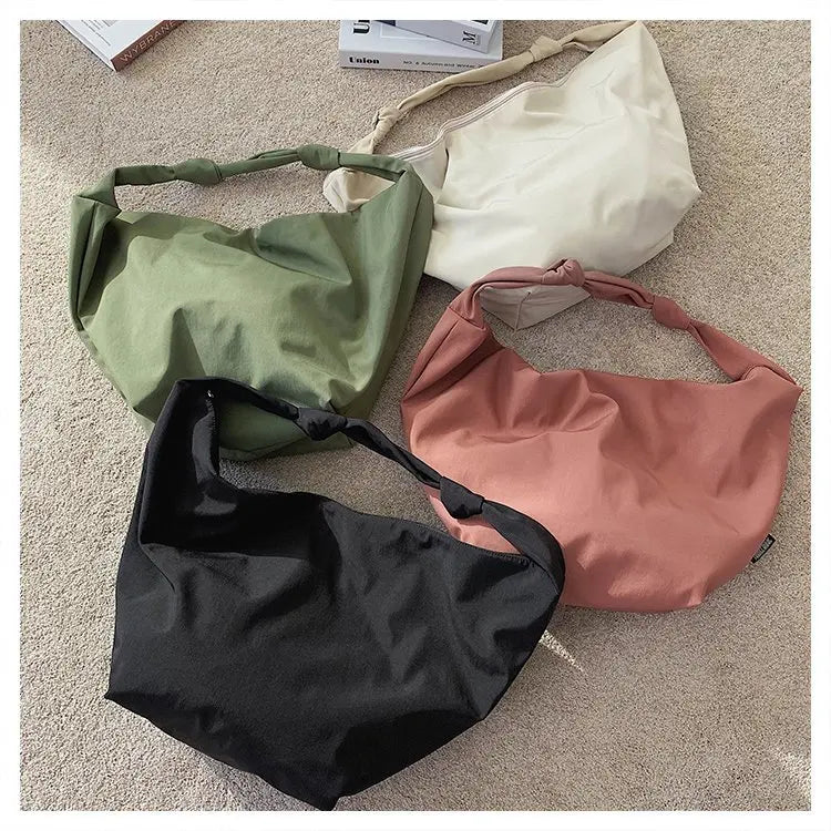 2026 Canvas Tote Bag for Women - Casual Solid Color Shoulder Messenger Bag - JStorehub 
